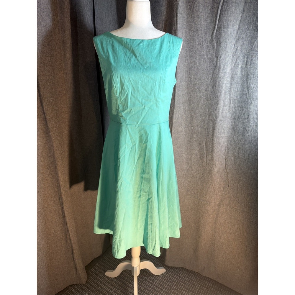 Gardenwed Aqua Turquoise Sleeveless A-Line Boat Neck Party Dress Size 7